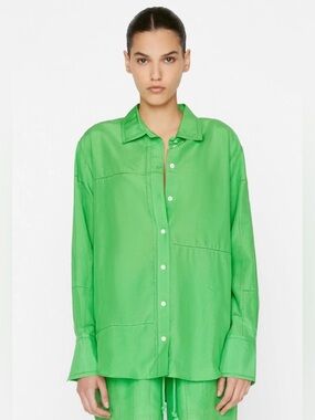Frame Green Oversized Button-Up Shirt